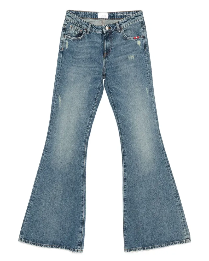 Amish Woodstock Schlagjeans im Distressed-Look - Blau Blau