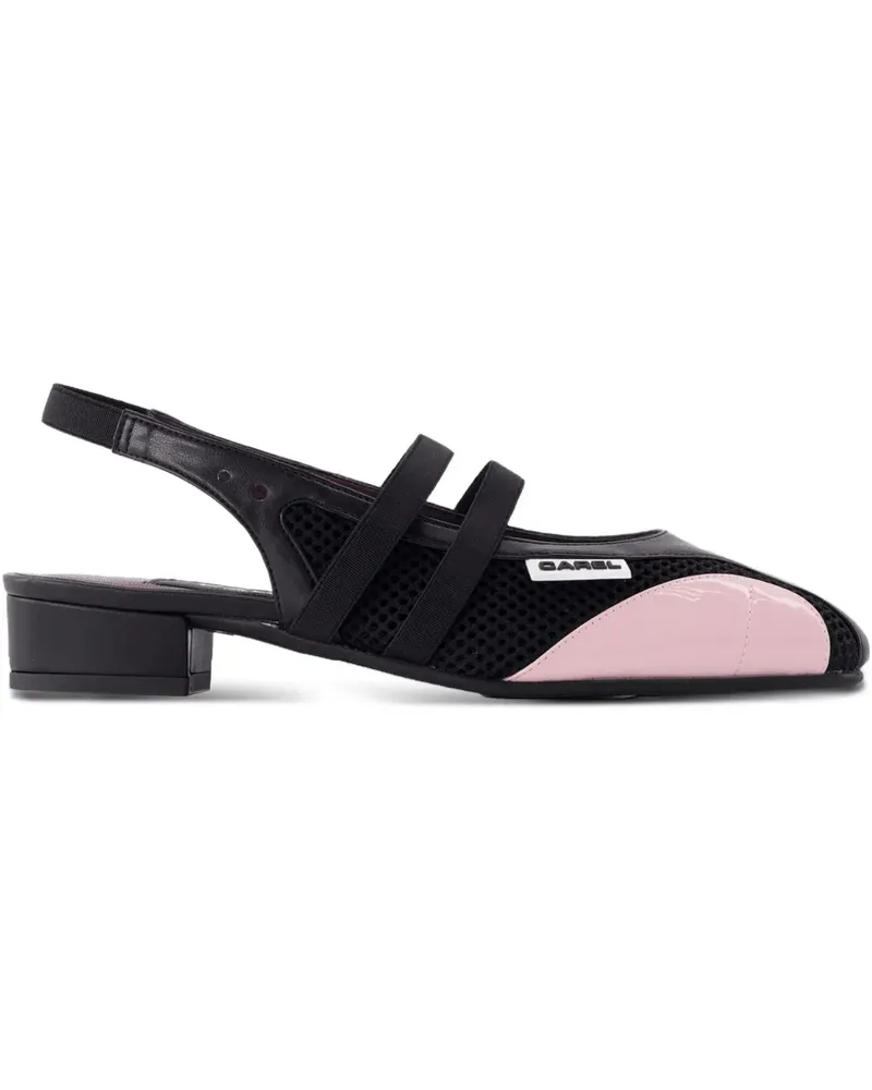 Carel x Maitrepierre Slingback-Pumps aus Mesh - Schwarz Schwarz