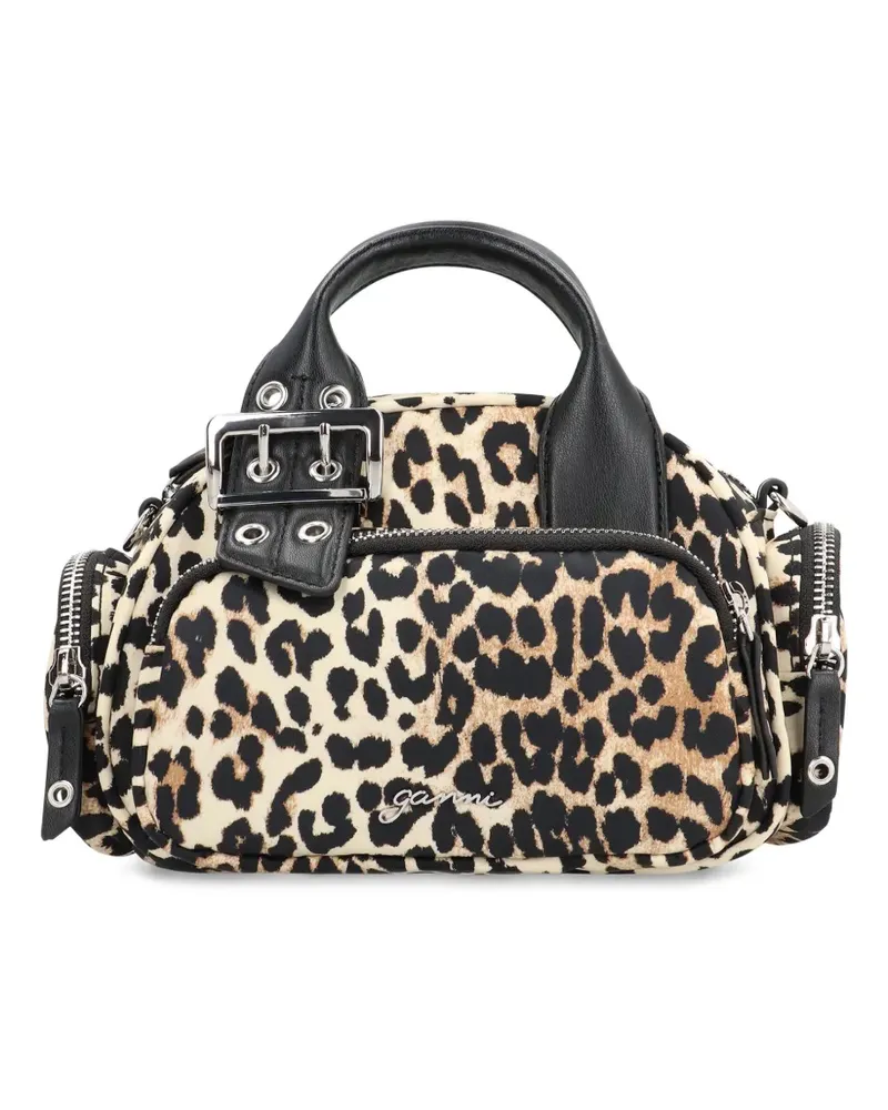 Ganni Mini Handtasche mit Leoparden-Print - Braun Braun