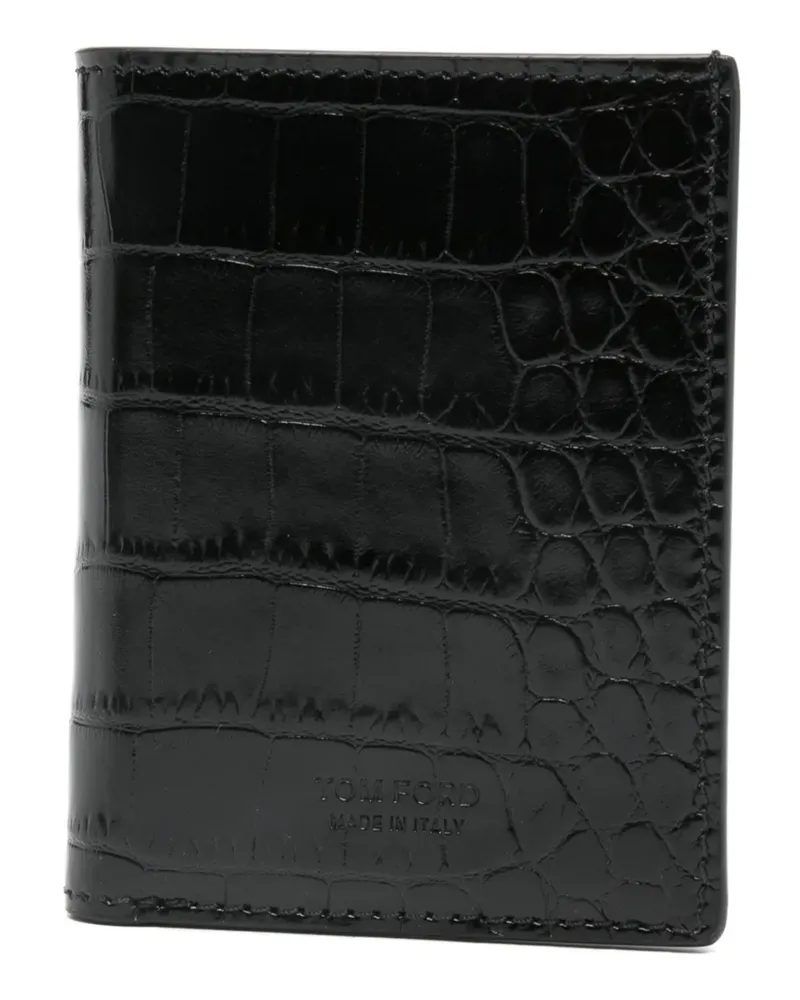 Tom Ford crocodile-embossed cardholder - Schwarz Schwarz