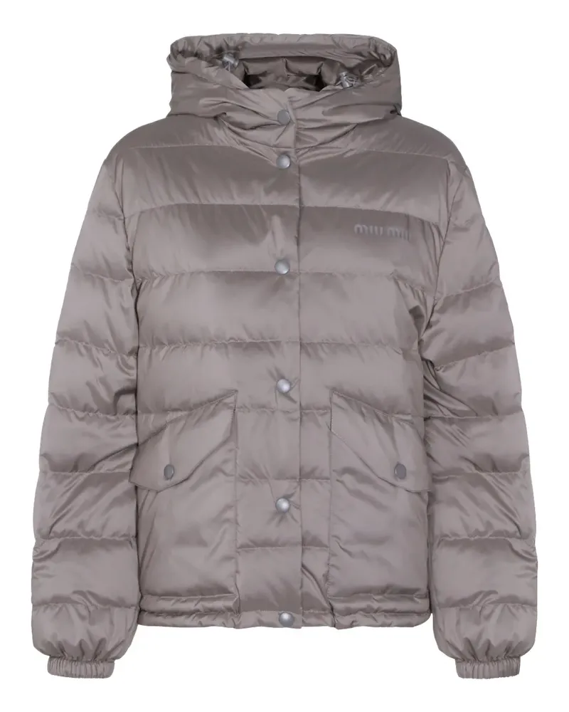 Miu Miu Steppjacke aus Tech-Pongé - Grau Grau