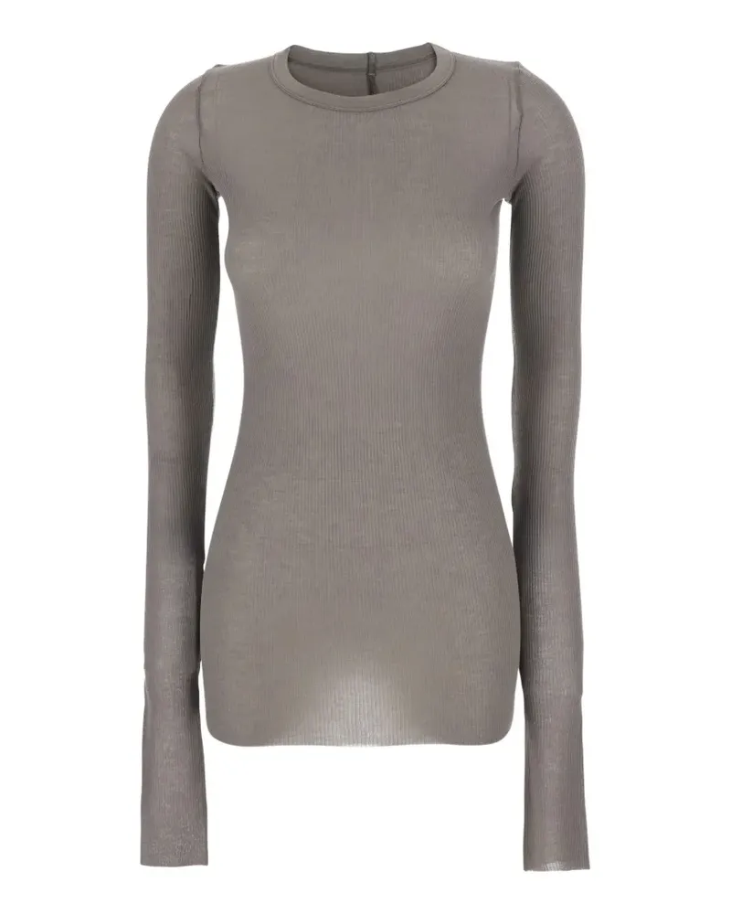 Rick Owens ribbed long-sleeves top - Grau Grau