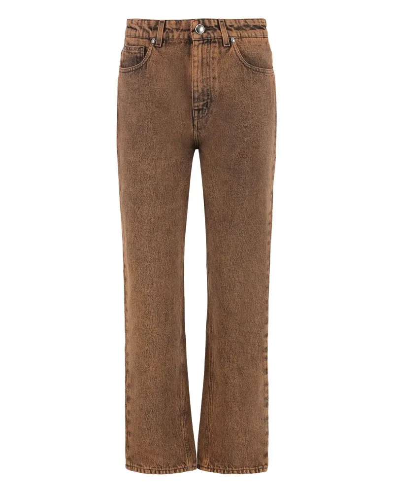 MOORER Jeans mit Logo-Patch - Orange Orange