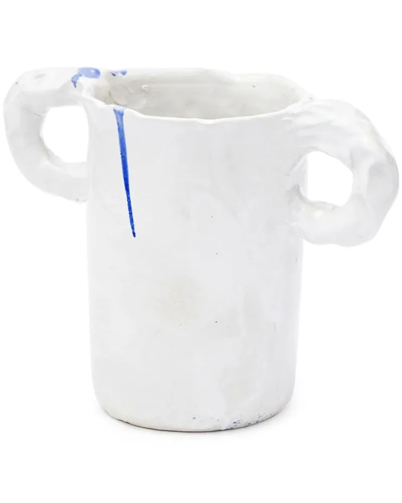 NIKO JUNE Studio Vase mit Farbklecks-Print - Weiß Weiß