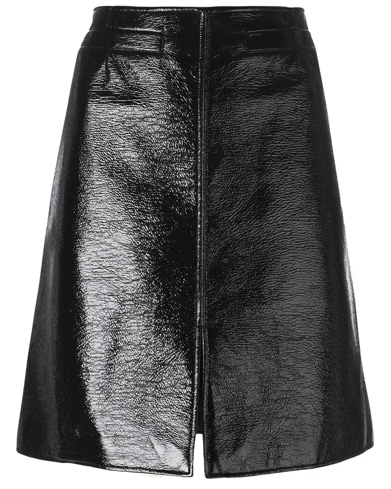 Courrèges A-Linien-Rock mit Schlitz - Schwarz Schwarz