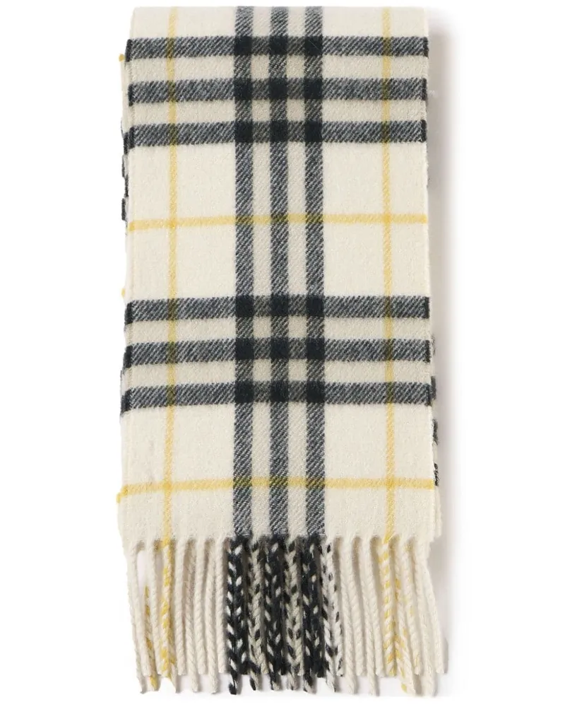 Burberry Karierter Schal aus Kaschmir - Weiß Weiß