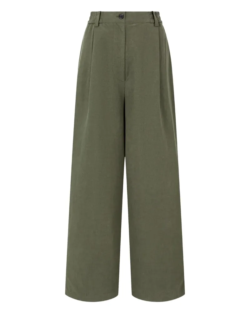STUDIO TOMBOY Wide-Leg-Hose mit Abnähern - Grün Grün