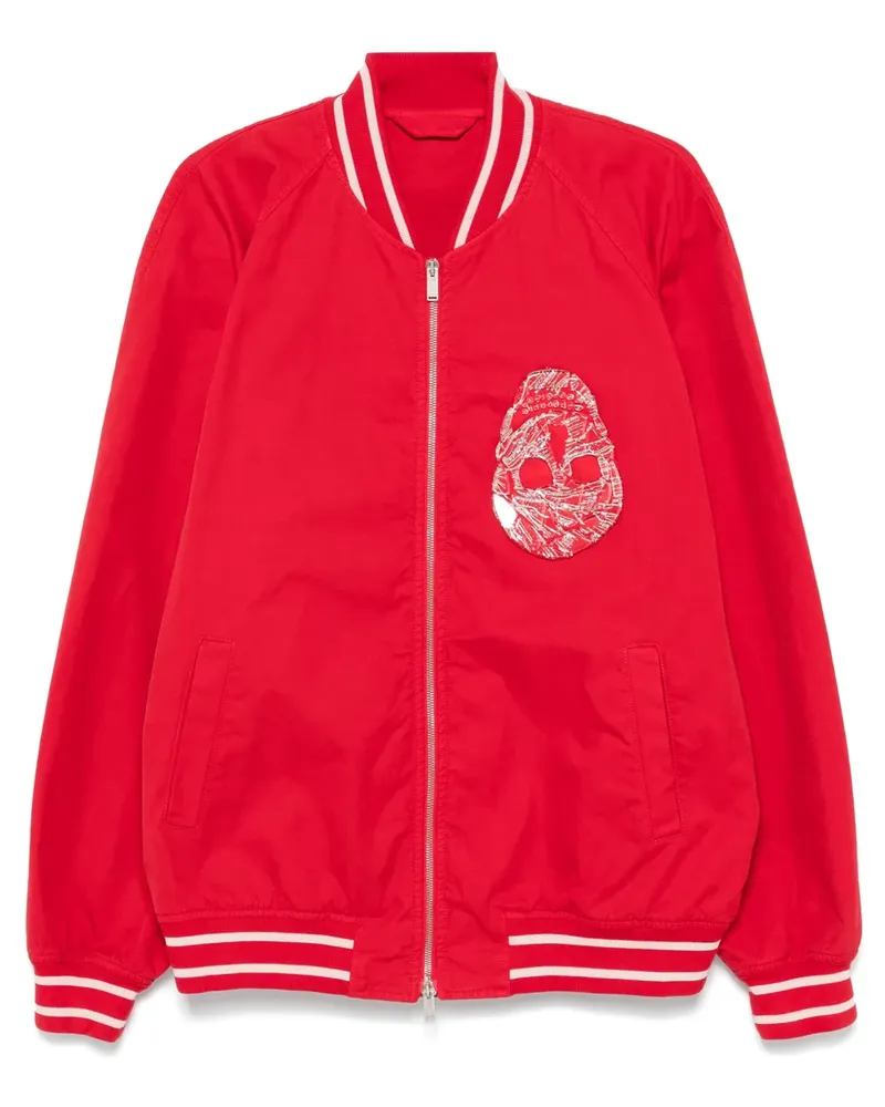 Alexander McQueen Jacke mit Totenkopf-Applikation - Rot Rot