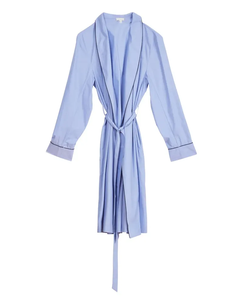 Fleur Du Mal Morgenmantel aus Popeline - Blau Blau