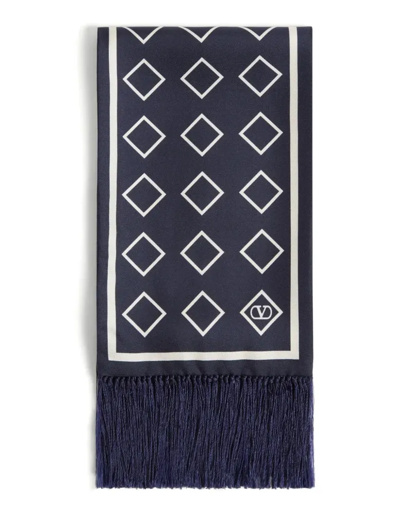 Valentino Garavani Opticool Bandeau-Schal mit Fransen - Blau Blau