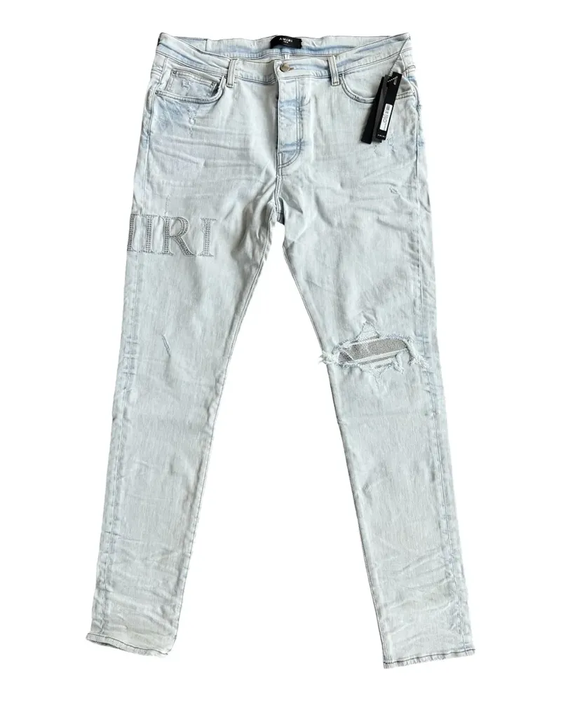 Amiri crystal-applique logo jeans - Blau Blau