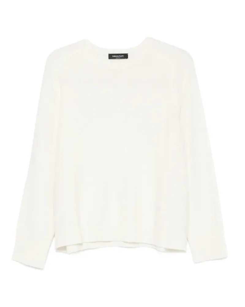 Fabiana Filippi Pailletten-Sweatshirt mit Raglanärmeln - Nude Nude