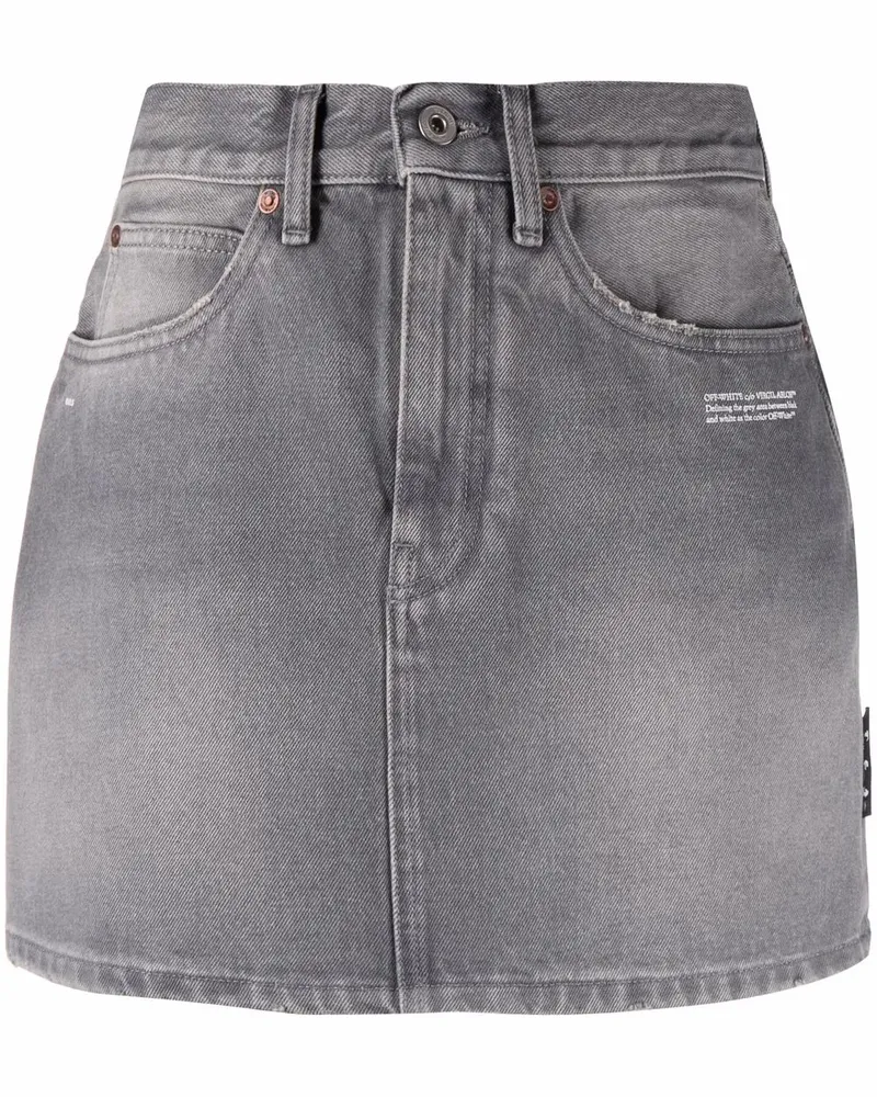 OFF-WHITE Jeansrock mit Logo-Print - Grau Grau