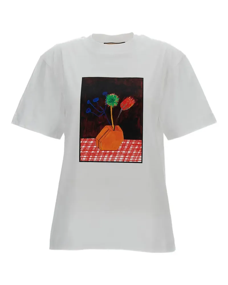 PLAN C T-Shirt mit grafischem Print - Weiß Weiß