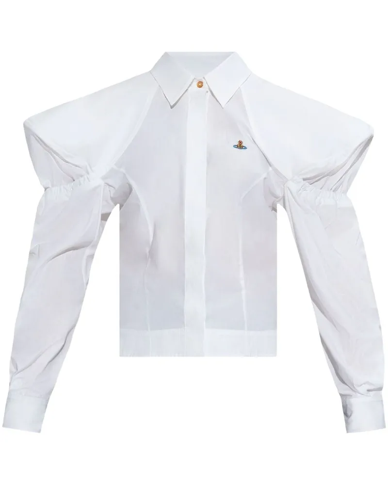 Vivienne Westwood signature Orb logo-embroidered cotton shirt Weiß