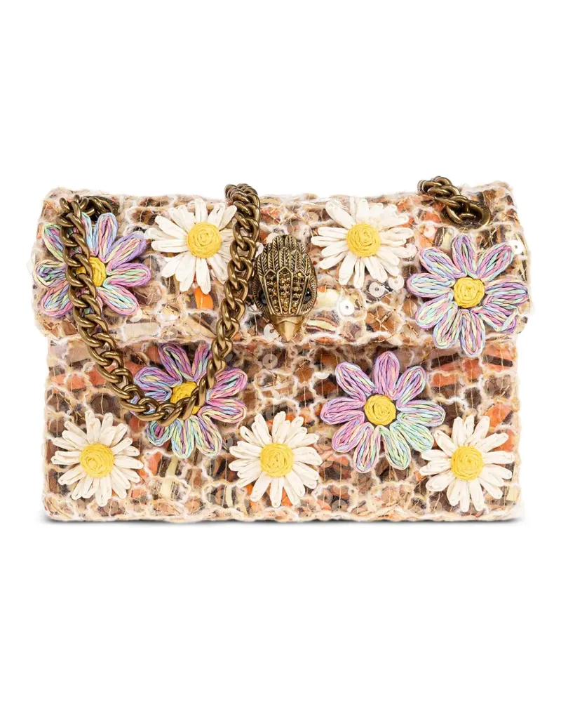 Kurt Geiger mini Kensington floral-embellished shoulder bag - Braun Braun