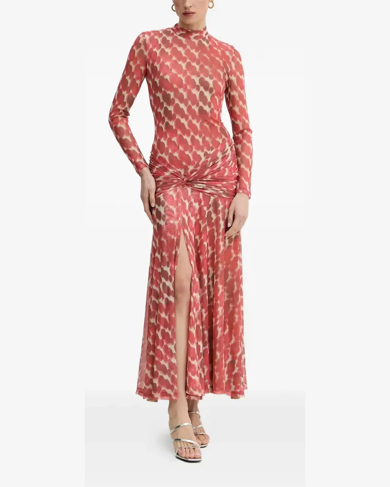 Bardot Lea spot ruched dress - Rot Rot