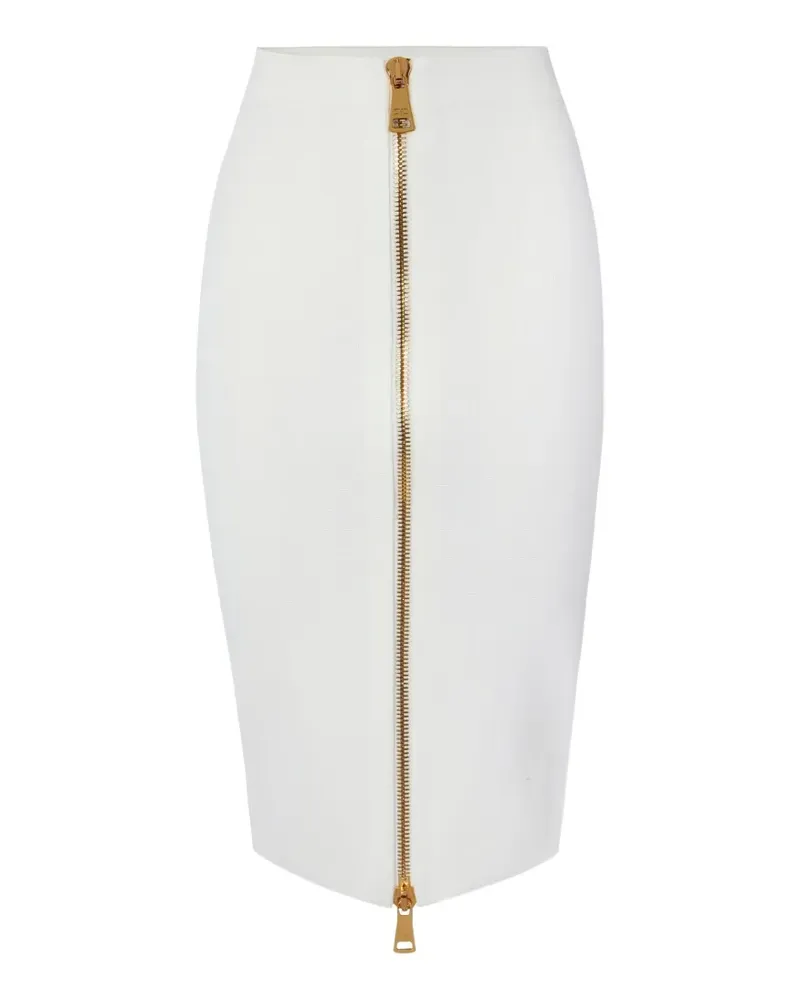 Elisabetta Franchi Knit skirt with zip - Nude Nude