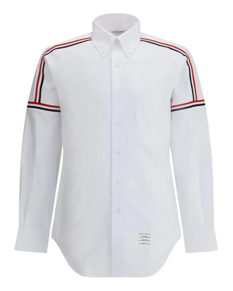 Thom Browne Hemd mit Streifendetail - Weiß Weiß