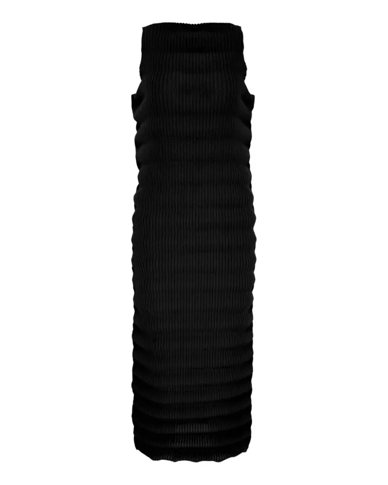 Issey Miyake pleated sleeveless maxi dress - Schwarz Schwarz