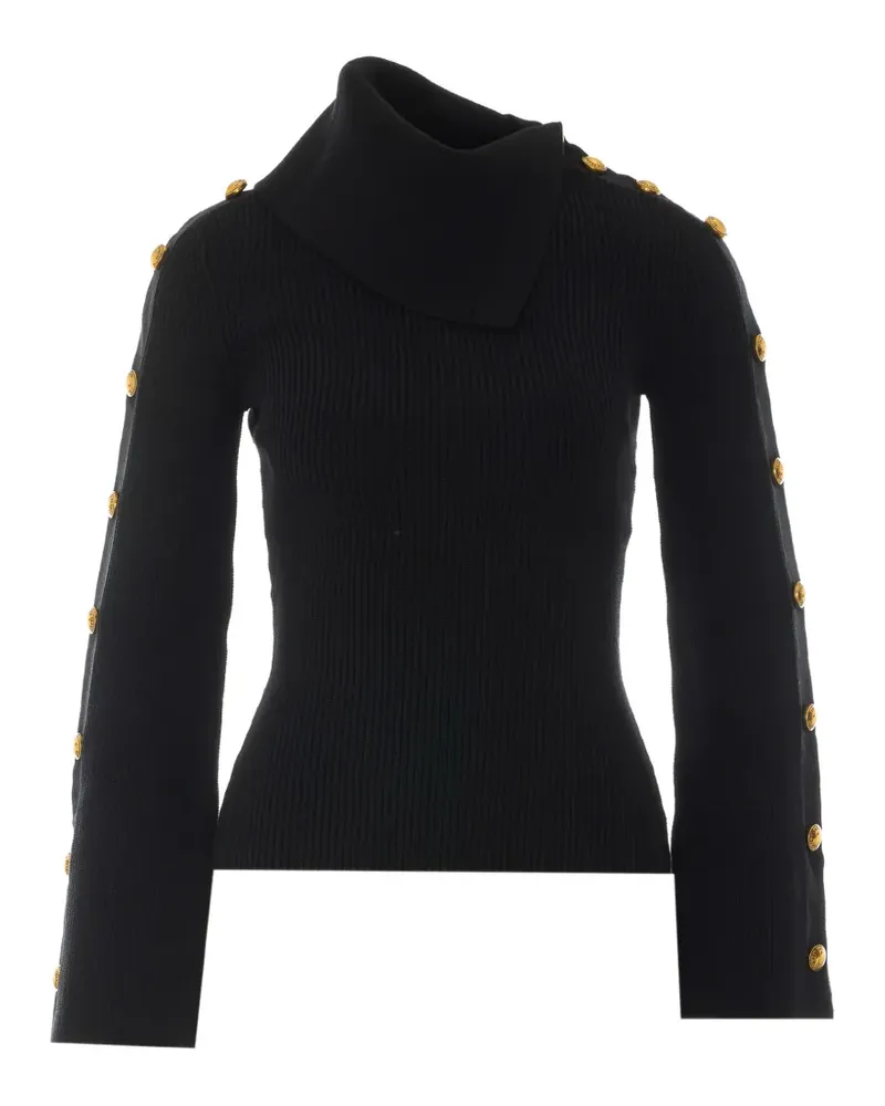 Elisabetta Franchi button-embellished high-neck sweater - Schwarz Schwarz