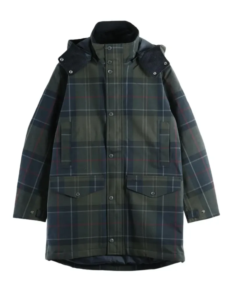 Barbour Lonnen Kapuzenjacke mit Schottenkaro - Grün Grün