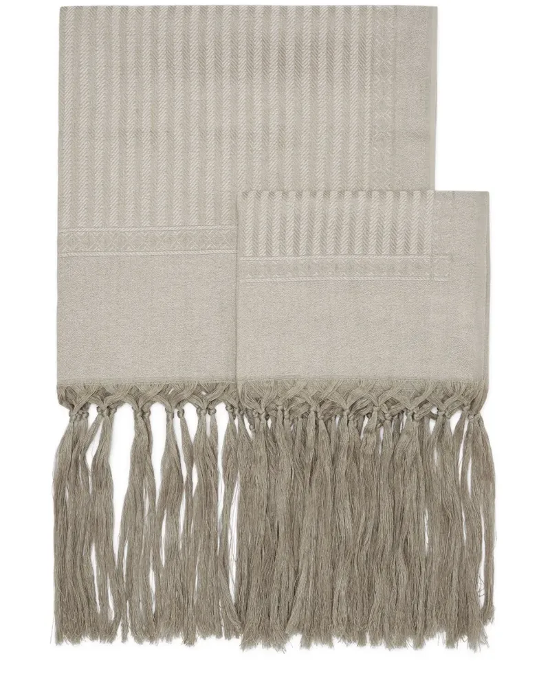 Brunello Cucinelli Handtücher mit Zickzackmuster (2er-Set) - Grau Grau