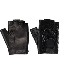 Philipp Plein Handschuhe mit Strass Schwarz