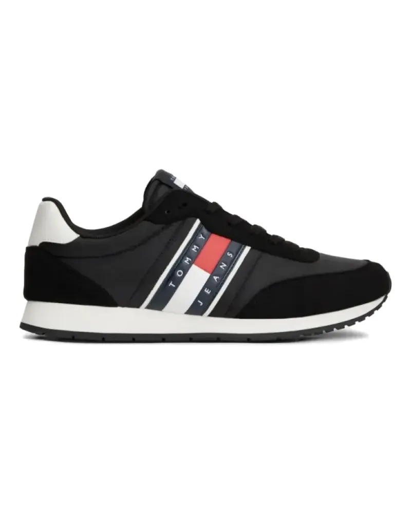 Tommy Hilfiger panelled logo-patch sneakers - Schwarz Schwarz