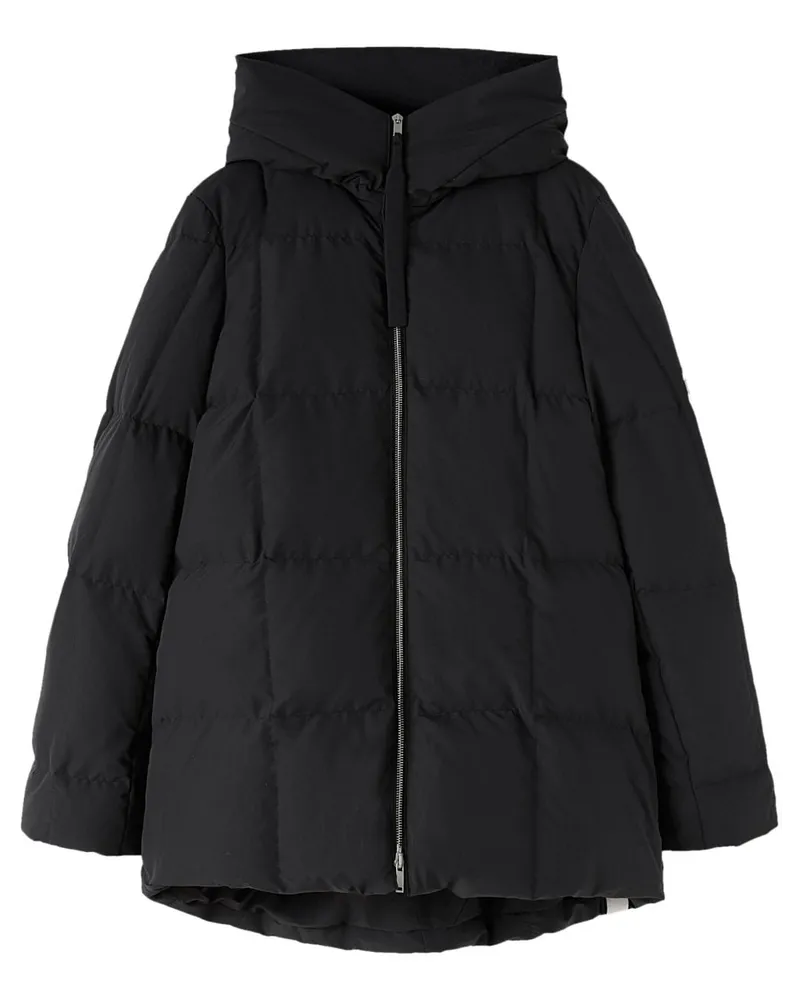 Jil Sander Daunenjacke mit Kapuze Schwarz