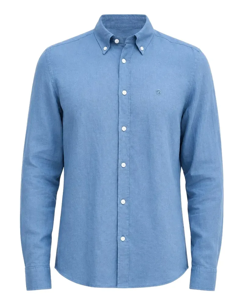 HUGO BOSS Hemd mit Logo-Stickerei - Blau Blau