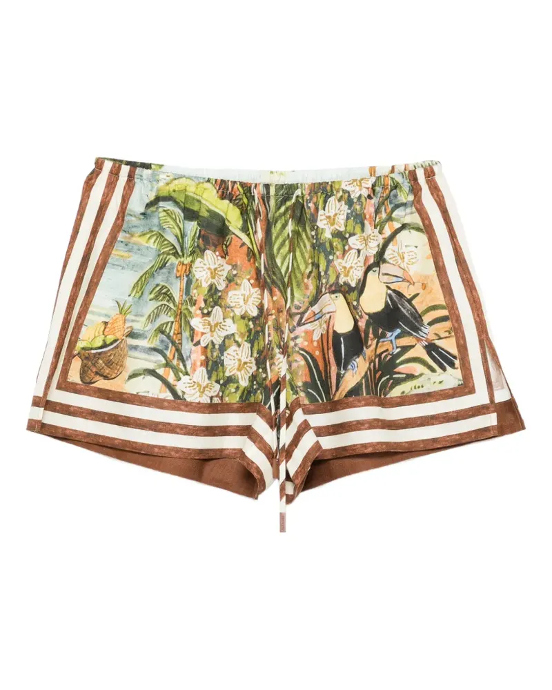 ALEMAIS Shorts mit Toucan Tango-Print - Braun Braun