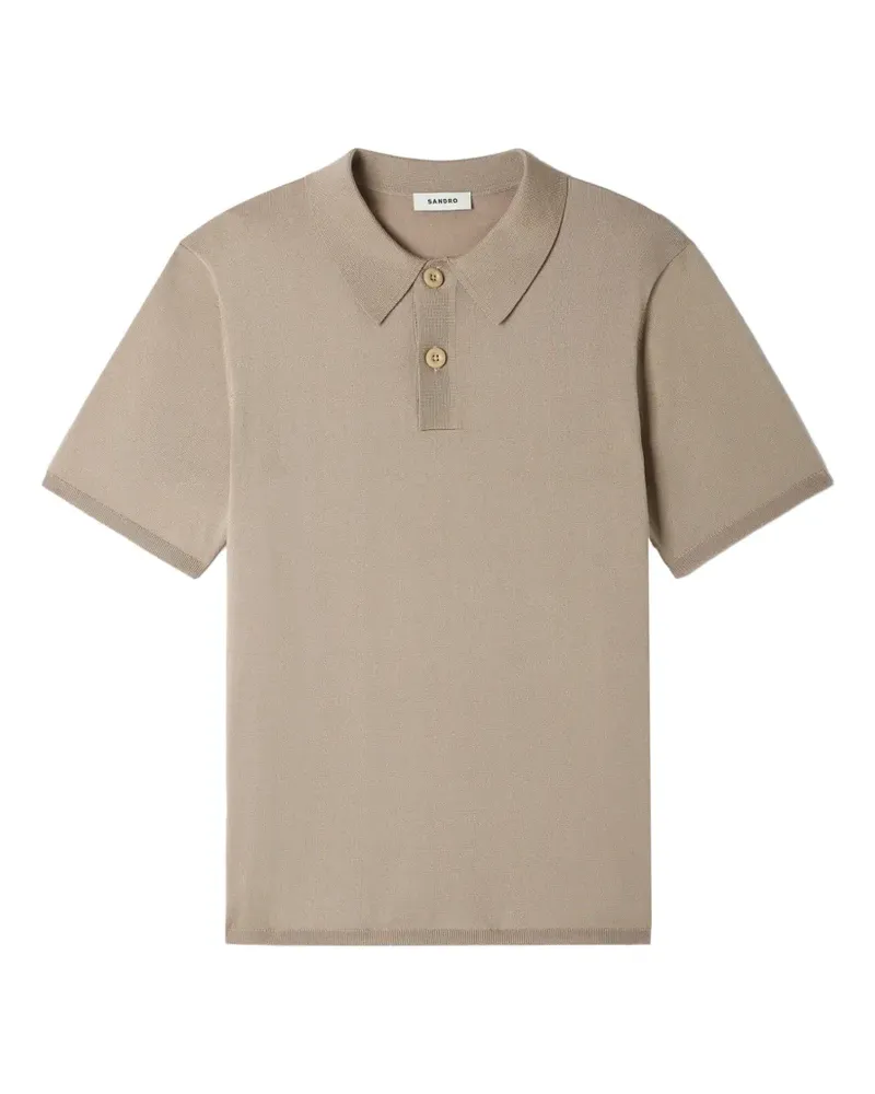 Sandro Poloshirt mit kurzen Ärmeln - Nude Nude