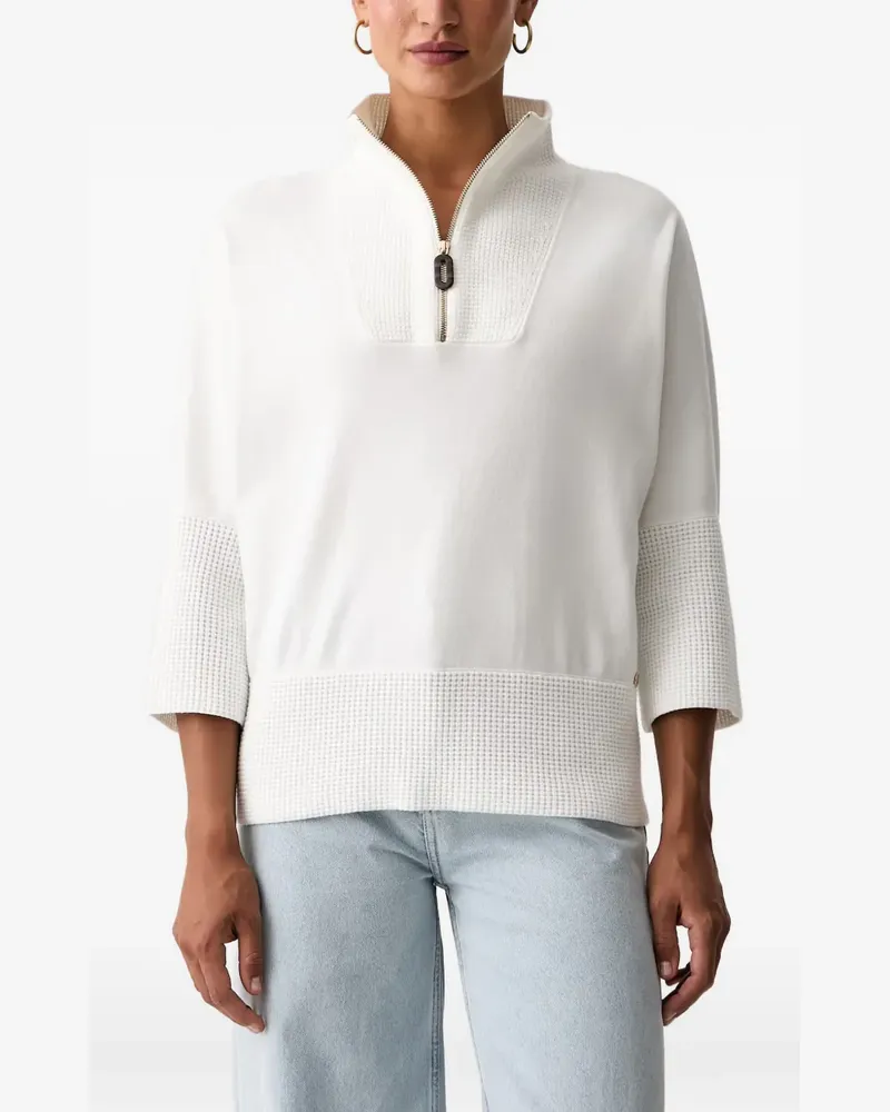 Joseph Ribkoff quarter-zip waffle-knit sweater - Weiß Weiß