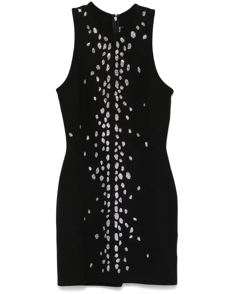 David Koma Minikleid mit Kristallen - Schwarz Schwarz