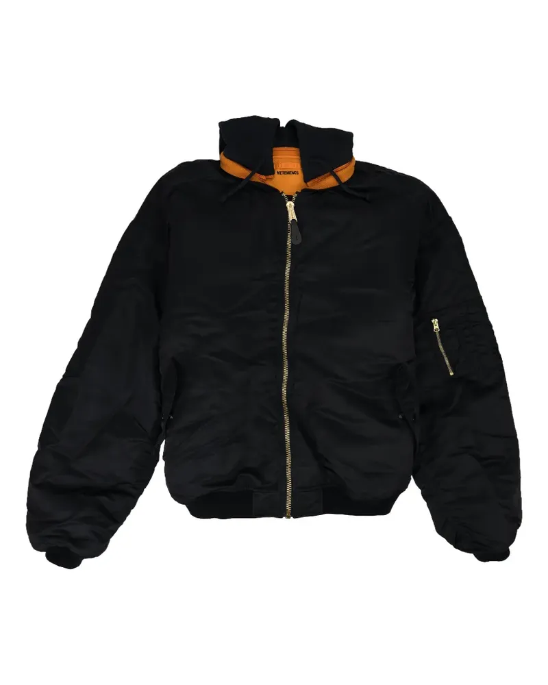 VETEMENTS hooded bomber jacket - Schwarz Schwarz