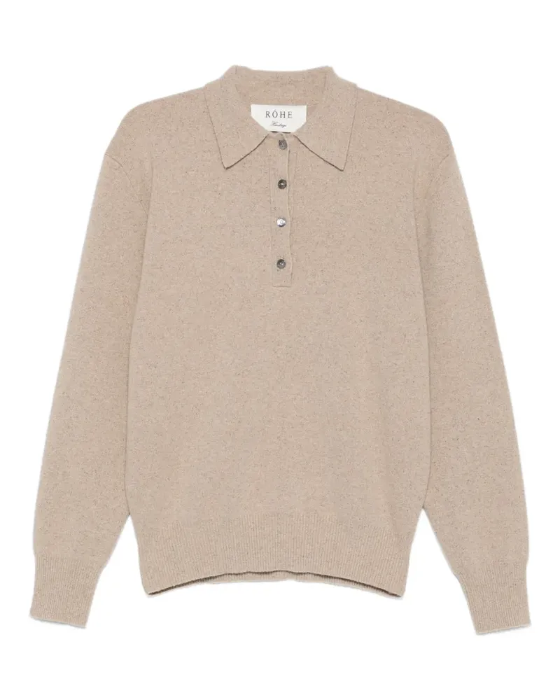 Róhe button-fastening polo-collar sweater - Nude Nude