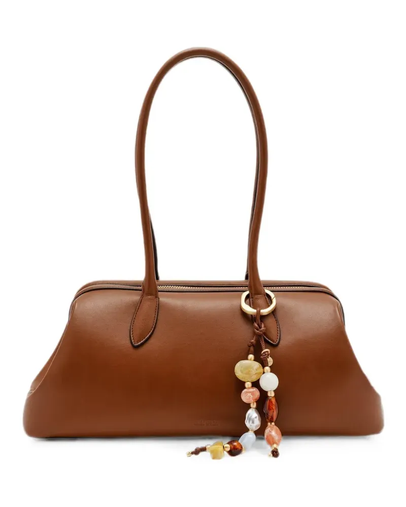Cult Gaia Raia Schultertasche mit Perlenanhänger - Braun Braun