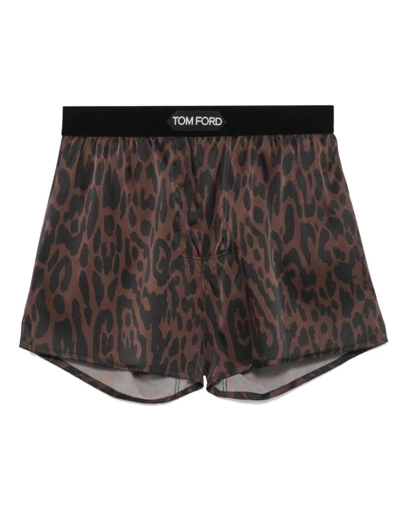 Tom Ford Boxershorts mit Animalier-Print Braun