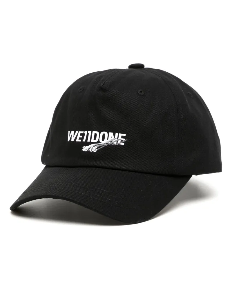 WE 11 DONE Baseballkappe mit Logo-Print - Schwarz Schwarz