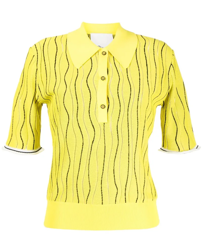 3.1 phillip lim Art Nouveau Jacquard-Poloshirt - Gelb Gelb