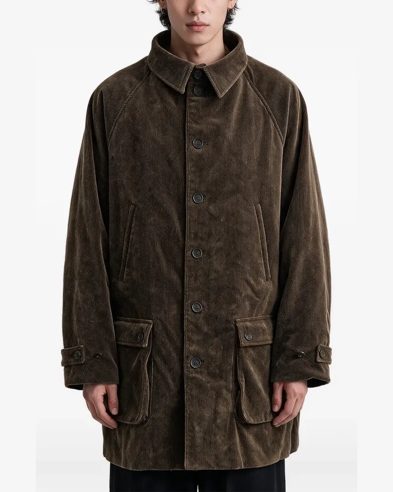 Yohji Yamamoto Einreihiger Mantel - Braun Braun