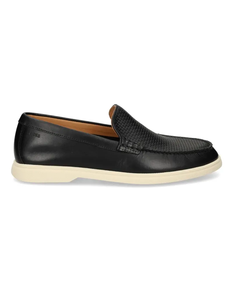 HUGO BOSS woven-panel loafers - Schwarz Schwarz