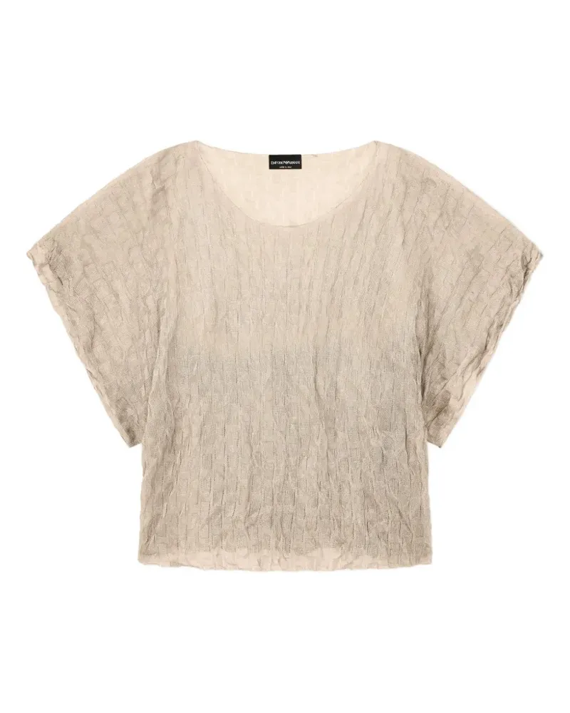 Emporio Armani Brushed jacquard T-shirt - Nude Nude