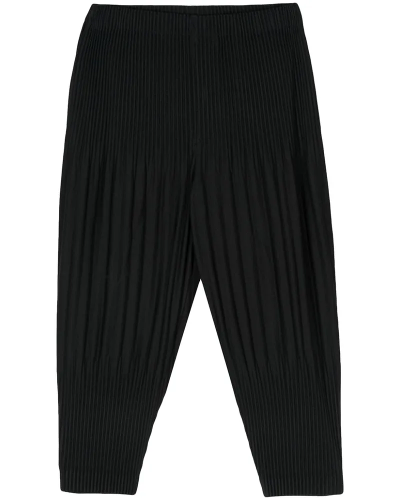 Issey Miyake Plissierte Tapered-Hose Schwarz