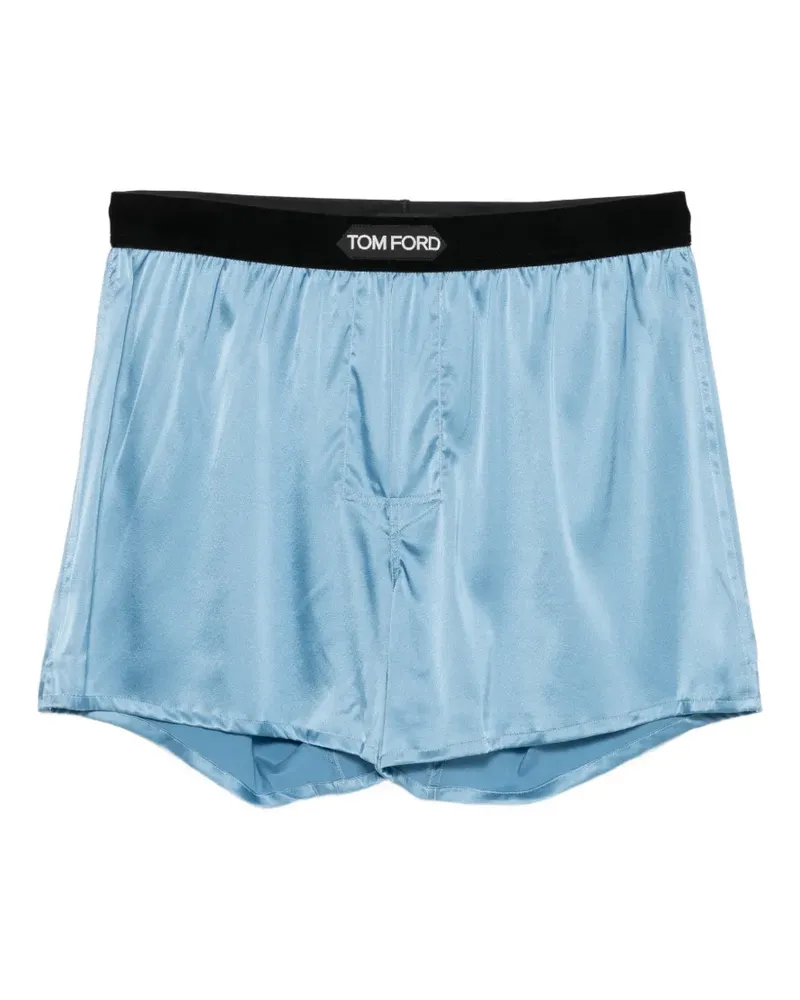 Tom Ford logo-patch boxer shorts - Blau Blau