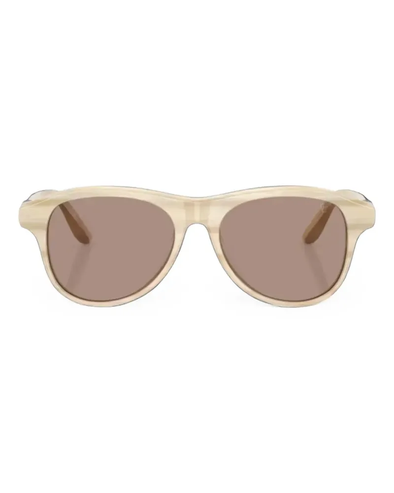 Brunello Cucinelli Sonnenbrille mit rundem Gestell - Nude Nude