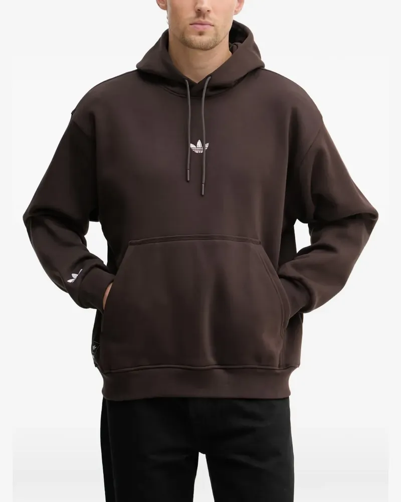 adidas Trefoil graphic-print hoodie - Braun Braun