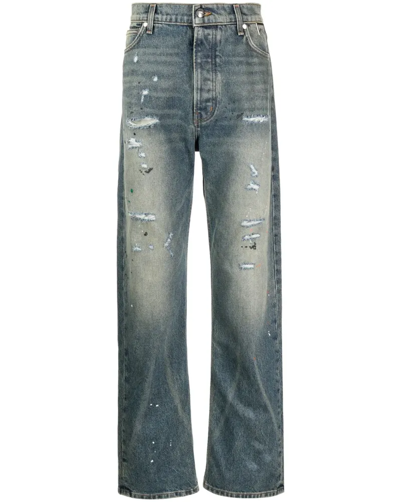 RHUDE 90's Jeans im Distressed-Look - Blau Blau