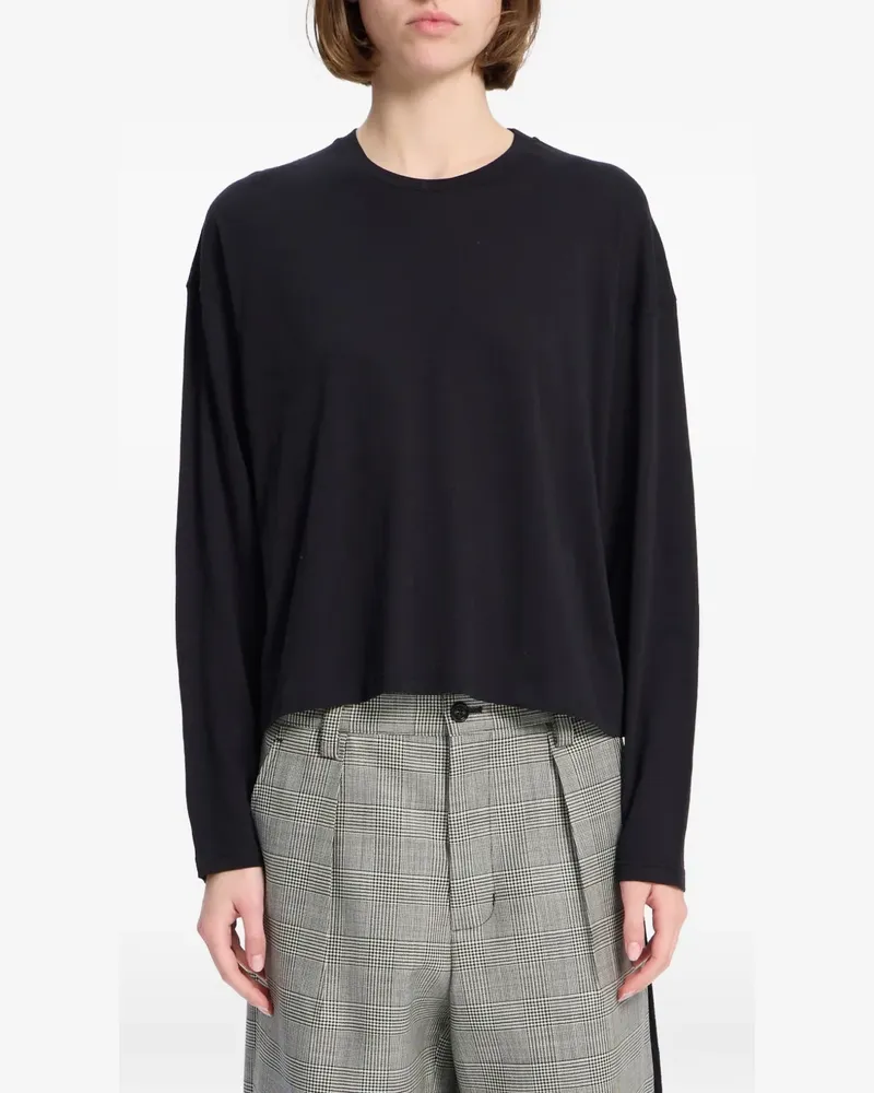 Ann Demeulemeester Langarmshirt mit Slogan-Print - Schwarz Schwarz